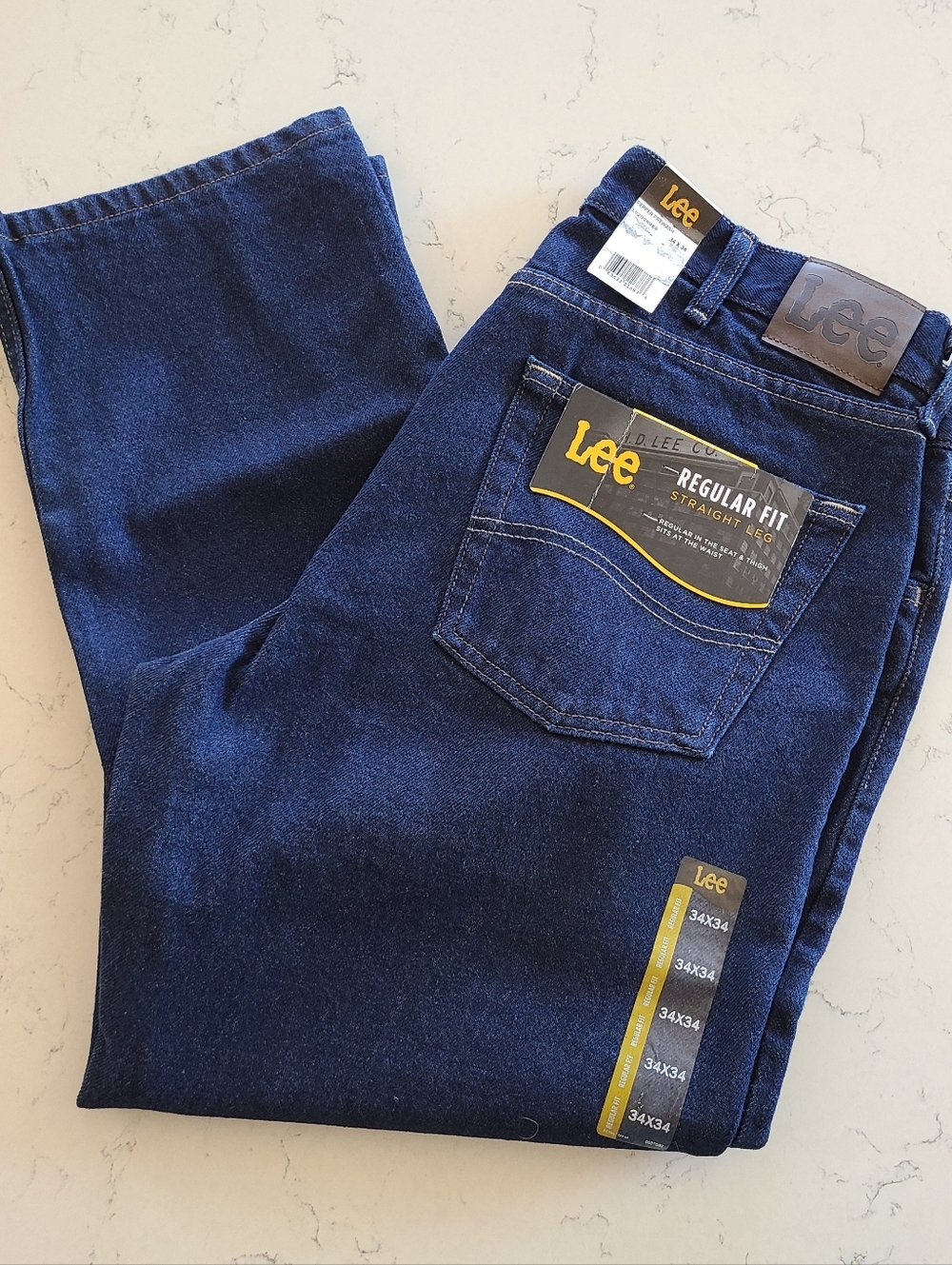 Lee Reg Fit Straight Leg Rinsed Blue 34x34
